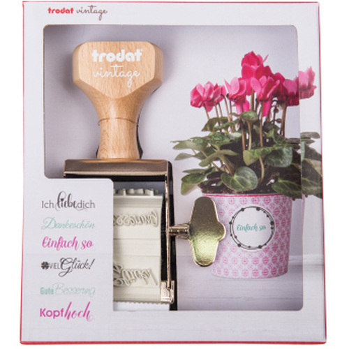 Set de timbre Trodat Vintage - Glückwünsche (Allemand)