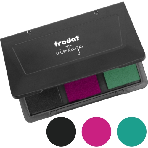 Trodat Vintage Accessories - Tampon encreur 3 couleurs - "Glückwünsche"